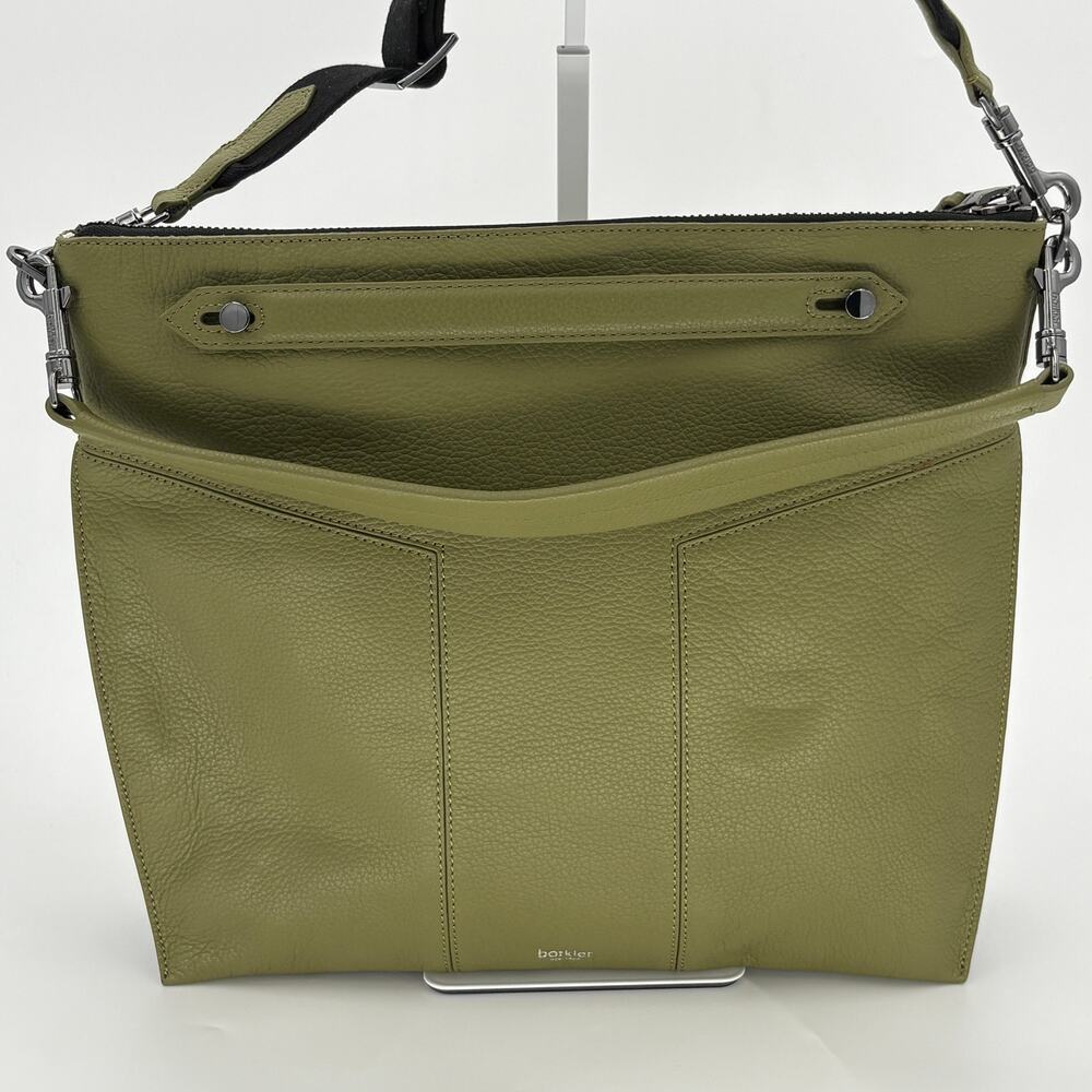 Botkier New York Sage Green Leather Convertible Crossbody Gunmetal Hardware